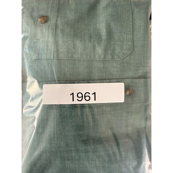 LL Bean Womens Size XL Cotton Button Shirt Green Short Sleeve Casual Collared - Picture 10 of 10